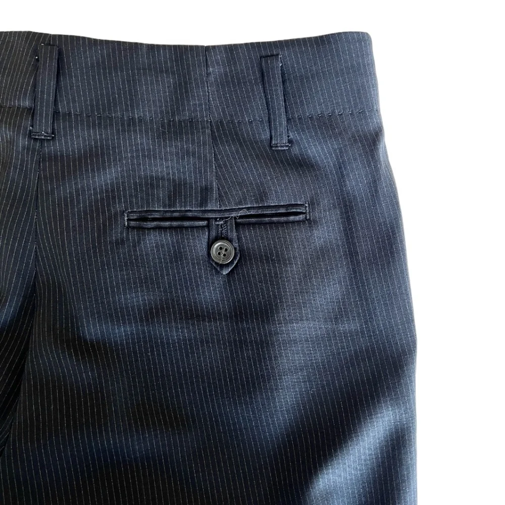 J Crew Pin Stripe Lined Straight Leg BlueTrousers Size 2